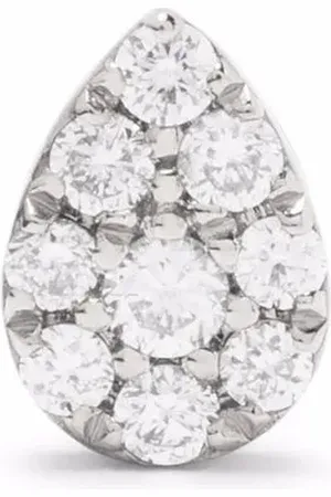 DJULA Arete Pear en oro blanco de 18kt con diamantes