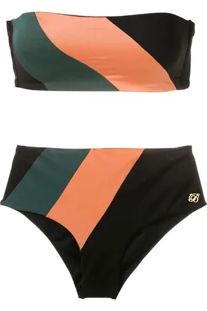 Brigitte Bikini con rayas diagonales estampadas