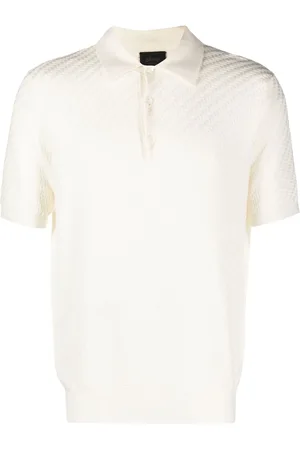 BRIONI Playera tipo polo tejida de canalé