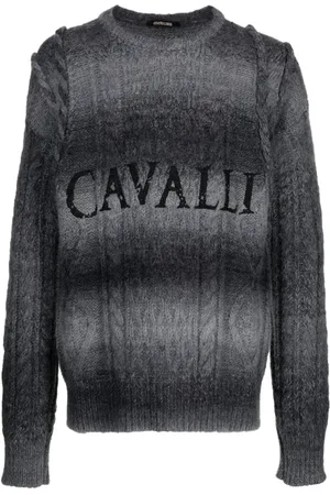 Roberto Cavalli Suéter tejido con logo estampado