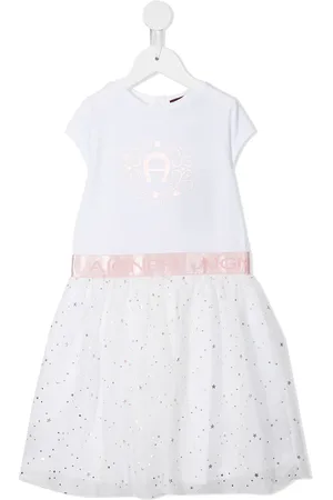 Aigner Vestido de tul con logo