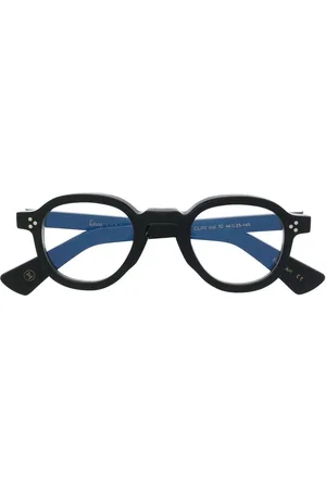 LESCA Lentes con armazón redonda y logo estampado