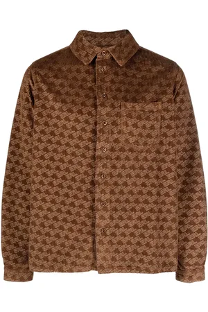 ERL Camisa de pana con logo estampado