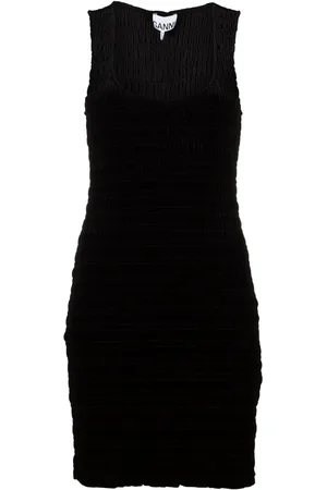 Ganni Vestido sin mangas con cuello redondo