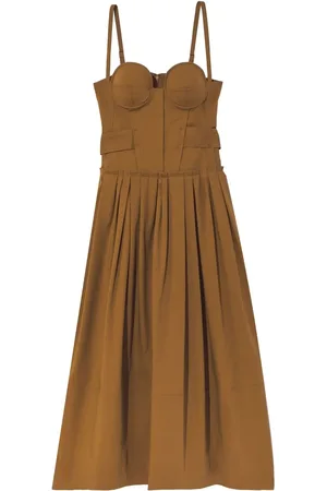 Proenza Schouler Vestido midi con bustier plisado