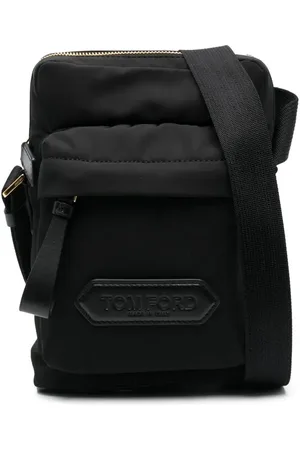 Tom Ford Mochila tipo mensajero con parche del logo