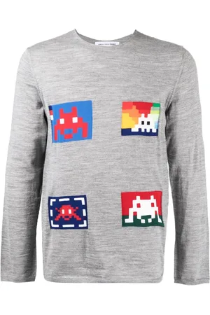 Comme des Garçons Suéter de tejido fino con estampado gráfico