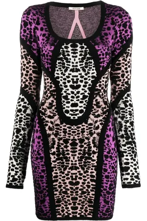 Roberto Cavalli Vestido corto con animal print