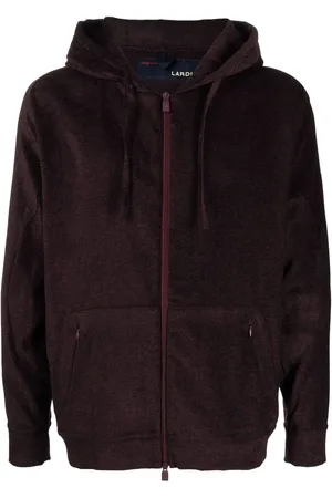 LARDINI Hoodie con cordones y cierre