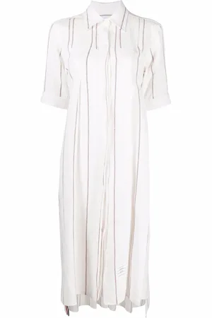 Thom Browne Vestido de tejido seersucker