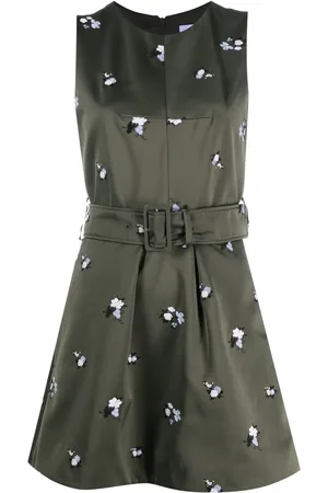 Patou Vestido con cinturón sin mangas