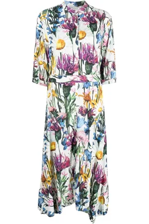 Stella McCartney Vestido con cinturón y estampado floral