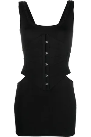Roberto Cavalli Vestido corto estilo corset con aberturas