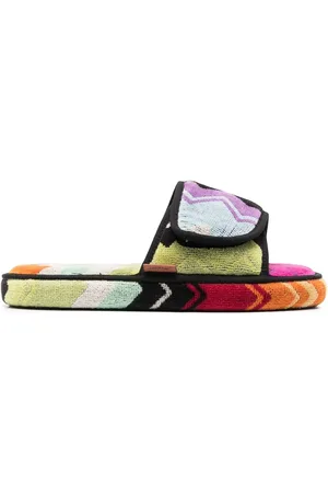 Missoni Slippers con cierre autoadherente y motivo de rayas
