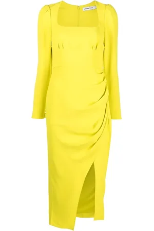 Self-Portrait Vestido midi con detalle fruncido