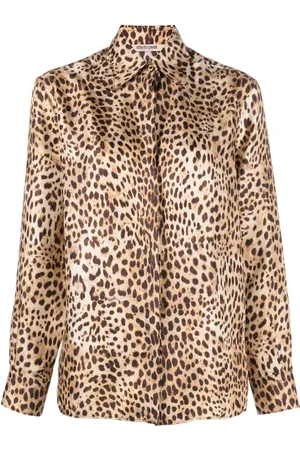 Roberto Cavalli Camisa de seda con estampado de leopardo