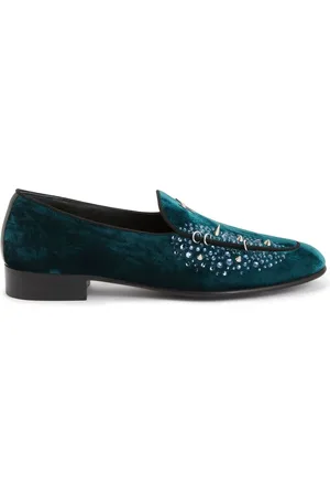 Giuseppe Zanotti Mocasines con efecto de terciopelo y detalles de strass