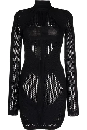 Balmain Vestido con detalle de tejido perforado