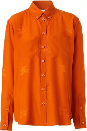 Burberry Camisa manga larga con logo bordado