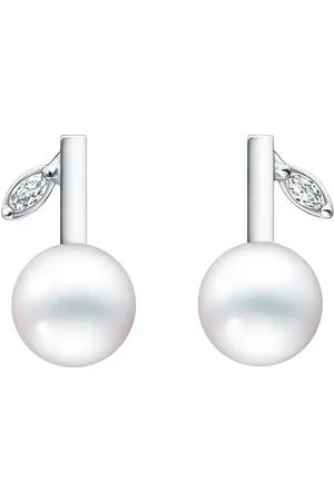 Tasaki Aretes Kugel en oro blanco de 18k con perla y diamante