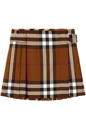 Burberry Falda corta plisada con motivo de cuadros
