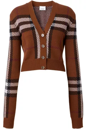 Burberry Cárdigan corto con motivo de cuadros en jacquard