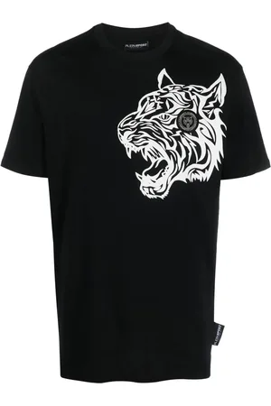 Philipp Plein Playera maga corta con tigre estampado