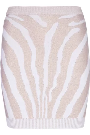 Balmain Falda corta con motivo de cebra en intarsia