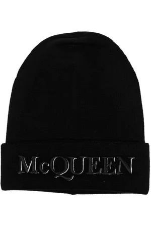 Alexander McQueen Gorro de cachemira con logo bordado