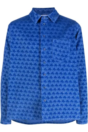 ERL Camisa de pana con logo estampado