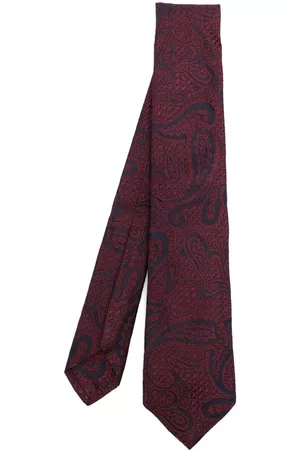 Kiton Corbata de seda con motivo de cachemira en jacquard