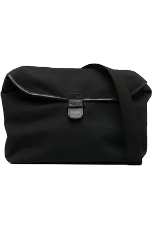 LEATHERSMITH OF LONDON Mochila tipo mensajero con logo en relieve