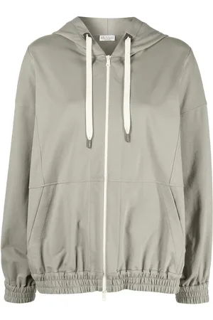 Brunello Cucinelli Hoodie con cierre y cordones