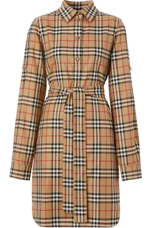 Burberry Vestido camisero con motivo Vintage Check