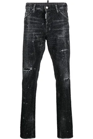 Dsquared2 Jeans rectos con detalles de cristal