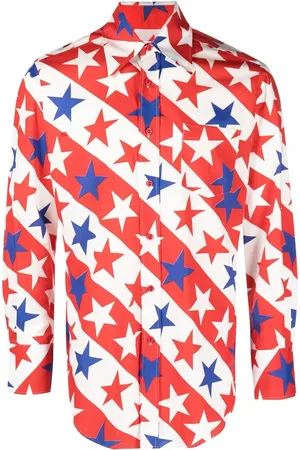 ERL Camisa con estampado de rayas y estrellas