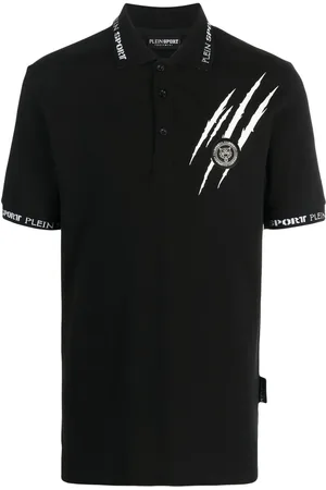 Philipp Plein Playera tipo polo manga corta con parche del logo