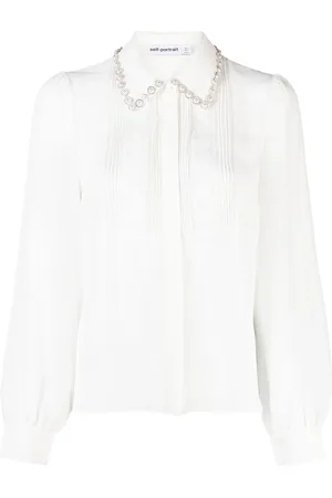 Self-Portrait Blusa bordada con detalle de perlas