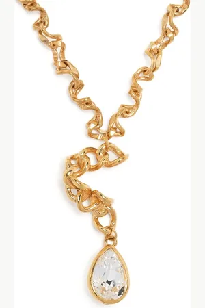 Sterling King Collar con dije de cristal