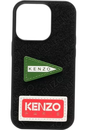 Kenzo Funda para iPhone 14 con cierre autoadherente y parche del logo