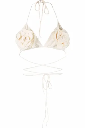 MAGDA BUTRYM Top de bikini con aplique floral
