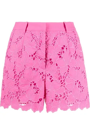 Self-Portrait Shorts festoneados con encaje floral
