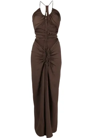 CHRISTOPHER ESBER Vestido midi fruncido con aberturas