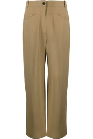 Khaite Pantalones rectos con tiro alto