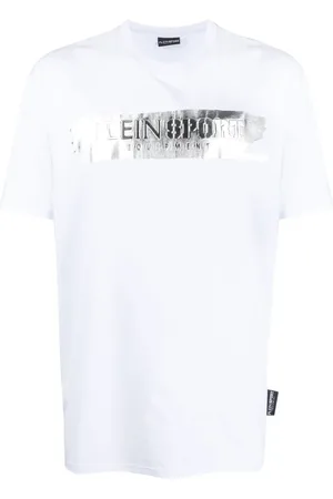 Philipp Plein Playera manga corta con logo estampado