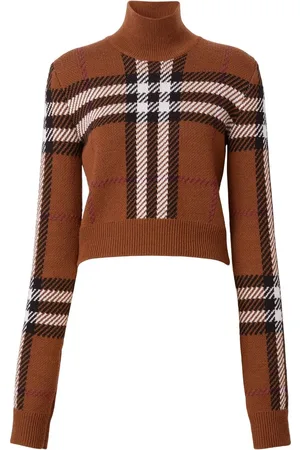 Burberry Suéter corto con motivo Exaggerated Check