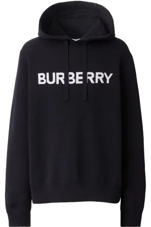 Burberry Hoodie con cordón y logo en intarsia