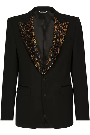 Dolce & Gabbana Hombre Blazers - Blazer con botones y estampado de leopardo