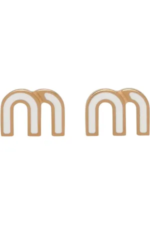 Miu Miu Aretes con placa del logo