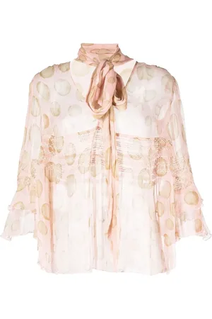 VALENTINO GARAVANI Blusa de seda con estampado abstracto 1990